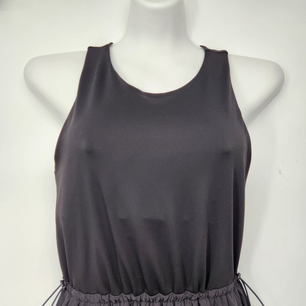 Lou & Grey Black Side Bungee Pocket Built in Bra Tank Midi Dress Women's L - Picture 5 of 10